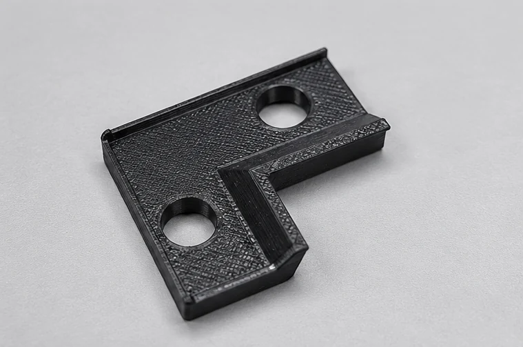 Escuadra negra impresa en 3D