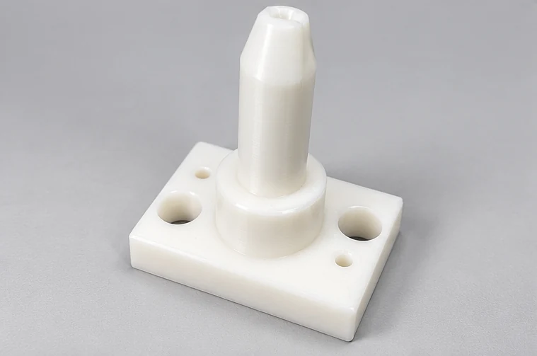 Soporte blanco con base y perforaciones